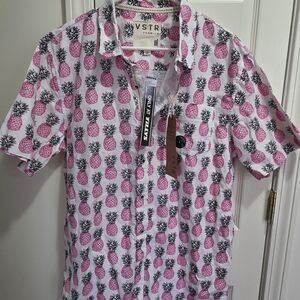 VSTR Pink Pineapple Men's Casual Shirt
